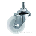 Light Duty Swivel White PP Rosteros de tallo roscados